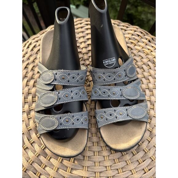 Clarks Women’s Leisa Cacti Sandal US 8 EU 39 Brown Leather Slide Adjustable Shoe - Picture 8 of 15